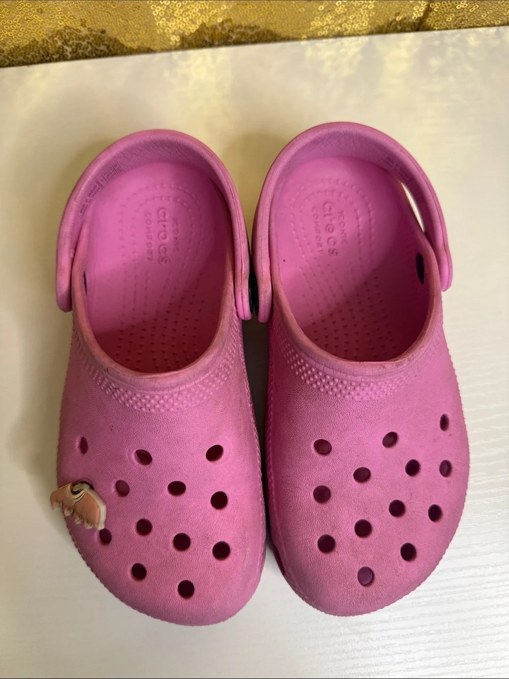 CROCS Kids Bubblegum Pink Classic Clog Sandals